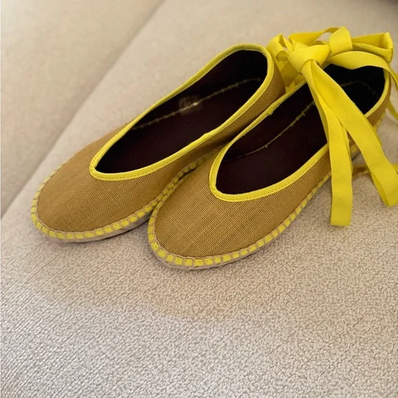 Flabelus Yellow Espadrille Flats - Picture 3 of 5